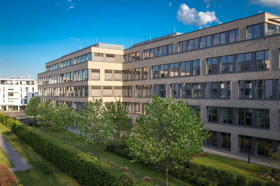 Modern office buildings in bright daylight